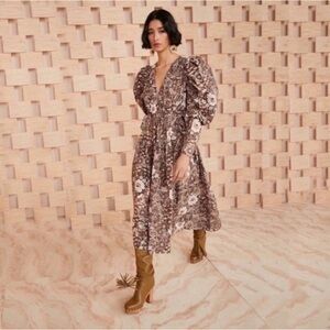 Ulla Johnson Althea Long Sleeve Midi Dress Sz 4